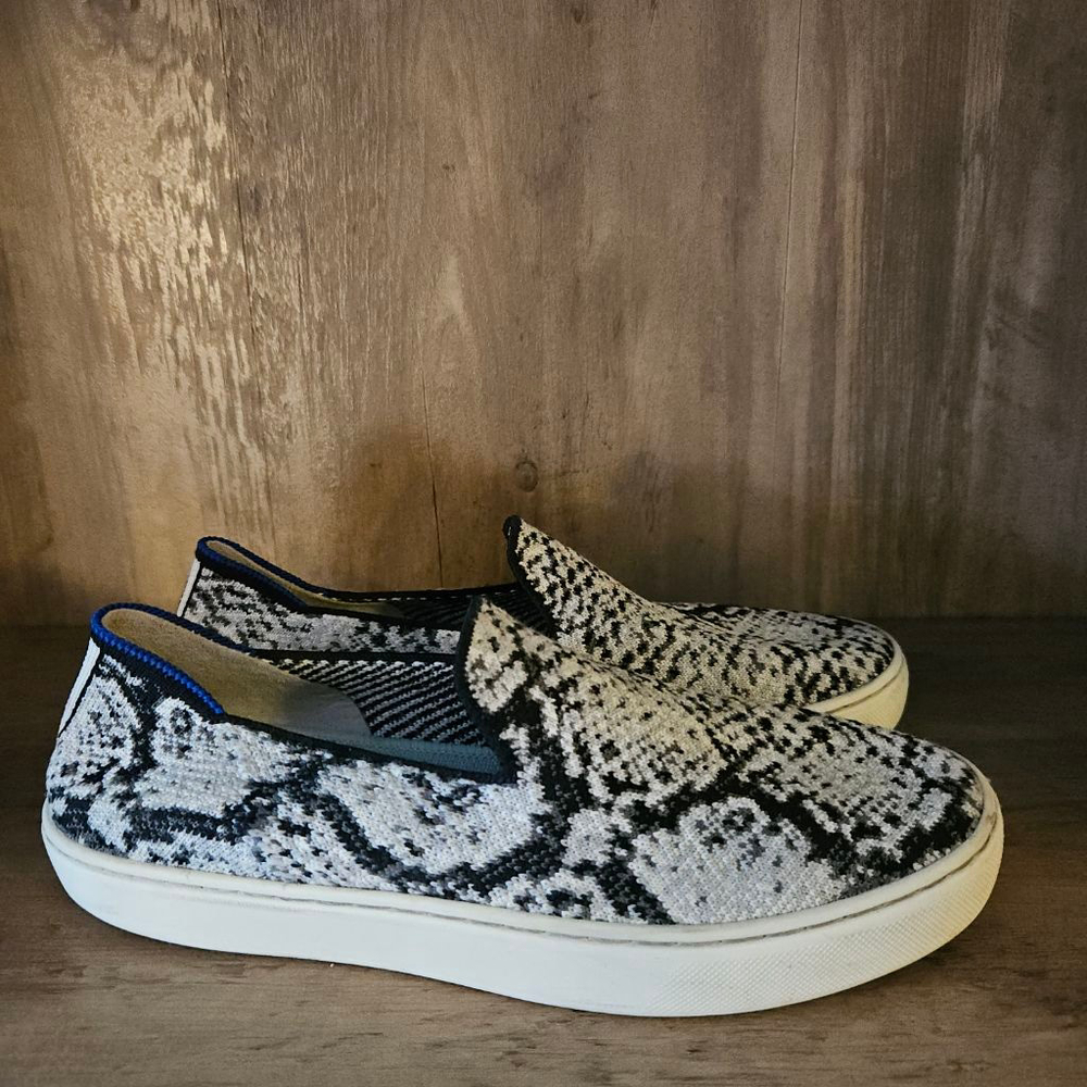 Rothy's The Original Slip On Sneakers Python Print Woven Womens 6.5